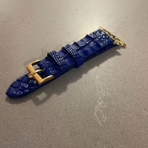 Blue Genuine Hornback Alligator Apple Watch Band
